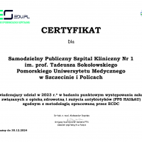 Certyfikat antybiotyki